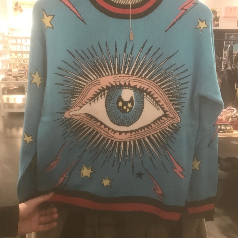 Cool eye sweater found in New York thrift shop